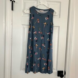 LOFT Blue Floral Patterned Dress